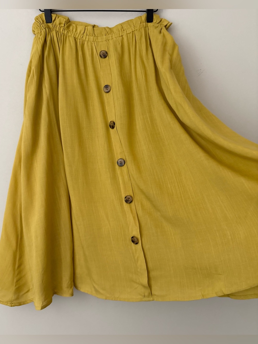 Tulip B Button-Front Midi Skirt with Ruffled Waistband - Picture 3 of 8